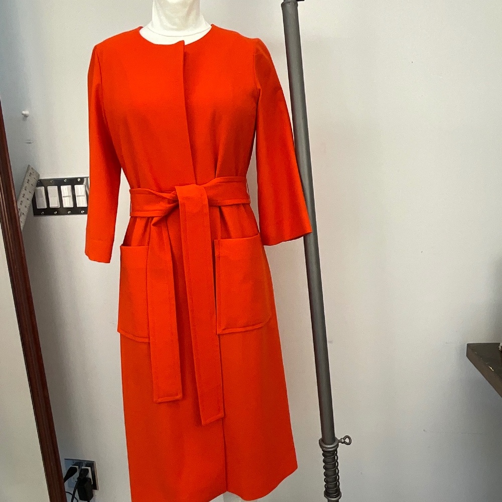 COS Lightweight All Season Wool Dress – Vibrant Orange – Size 6